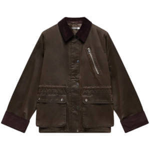 Mint Velvet Brown Distressed Wax Cotton Blend Jacket